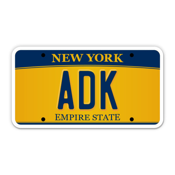 ADK Adirondacks License Plate Style Sticker