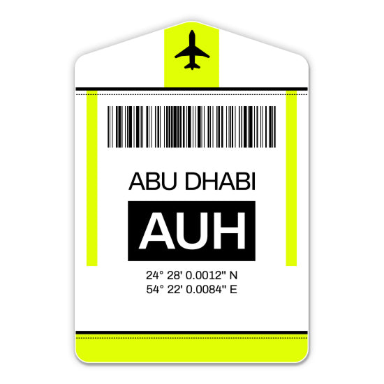 Abu Dhabi Airport Code AUH Luggage Tag Style Sticker