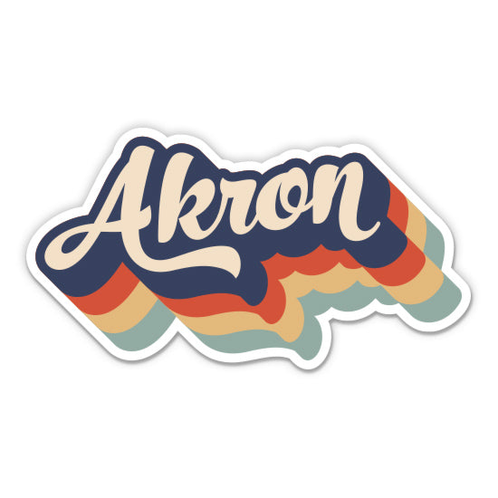 Akron Ohio Retro Sticker