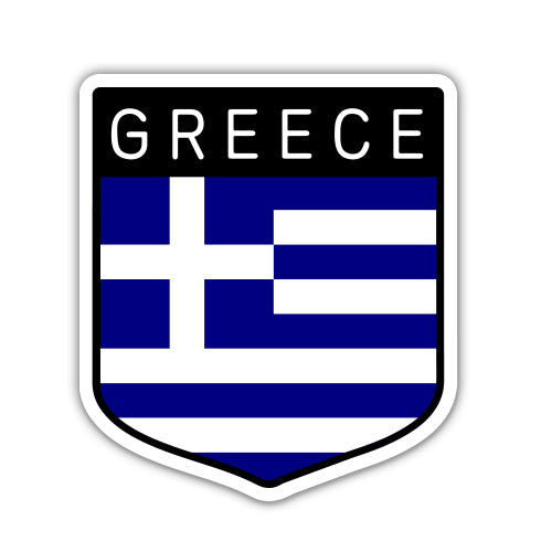 Greece Flag Shield Sticker