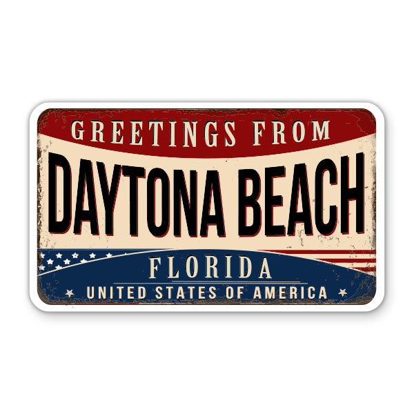 Greetings From Daytona Beach Florida Sticker