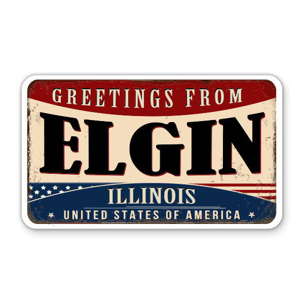 Greetings From Elgin Illinois Sticker