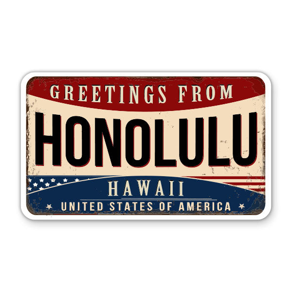 Greetings From Honolulu Hawaii Sticker