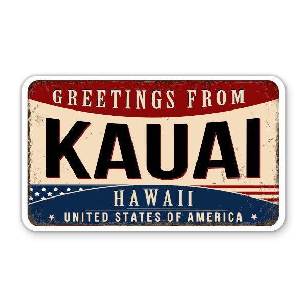 Greetings From Kauai Hawaii Sticker