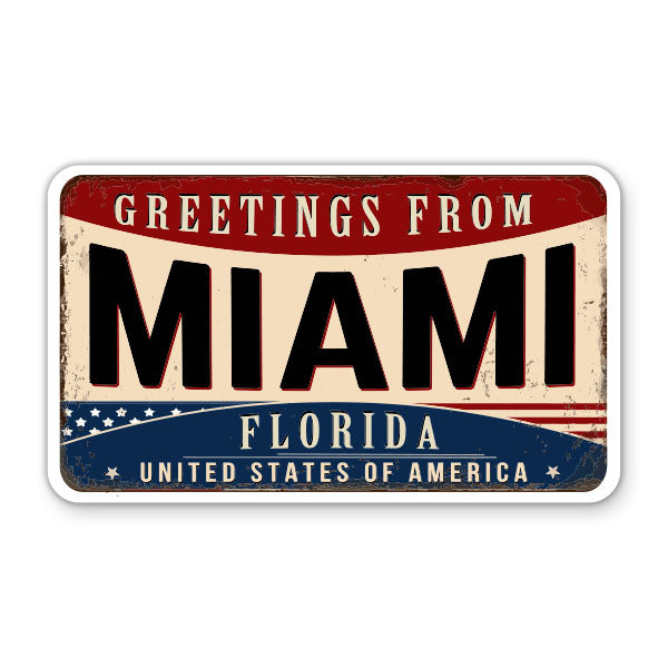 Greetings From Miami Florida Sticker