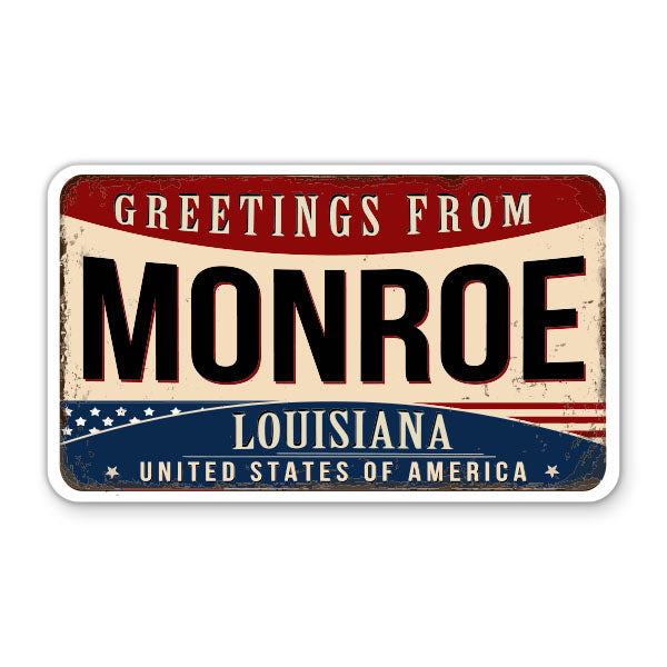 Greetings From Monroe Louisiana Sticker