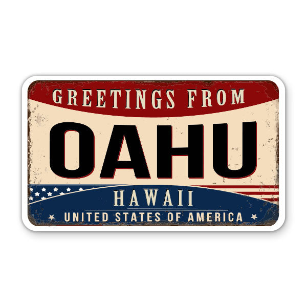 Greetings From Oahu Hawaii Sticker
