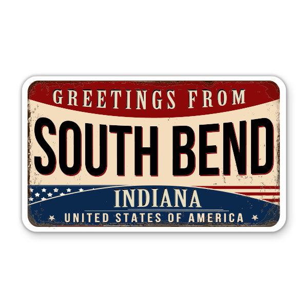 Greetings From South Bend Indiana Sticker