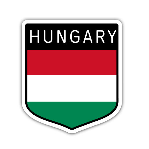 Hungary Flag Shield Sticker