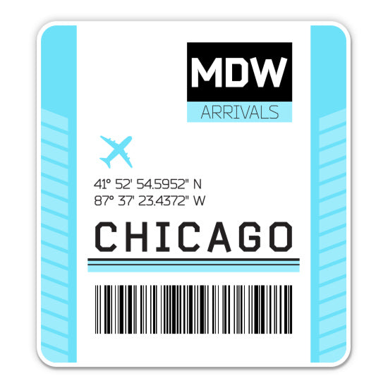 Chicago Code MDW Luggage Tag Style Sticker
