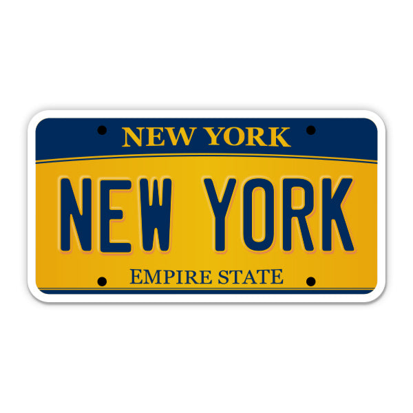 New York License Plate Style Sticker