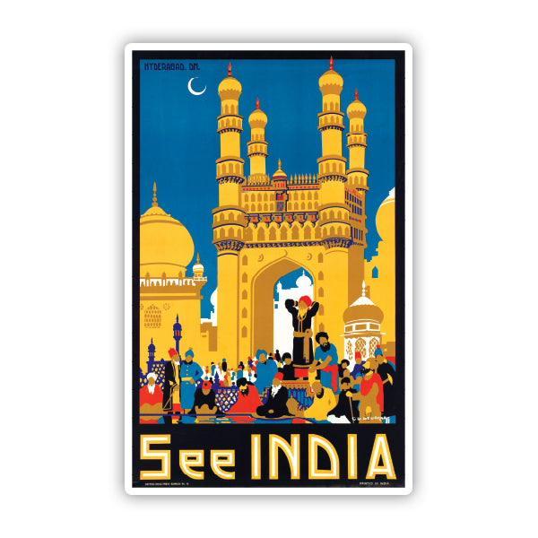 See India Vintage Travel Sticker