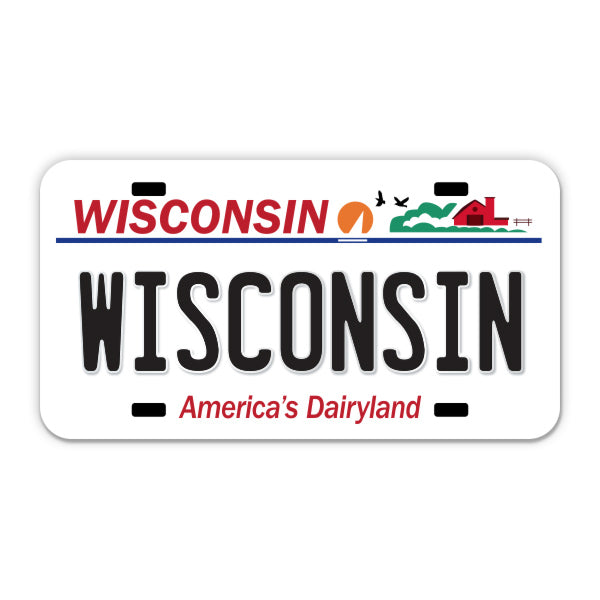 Wisconsin License Plate Style Sticker
