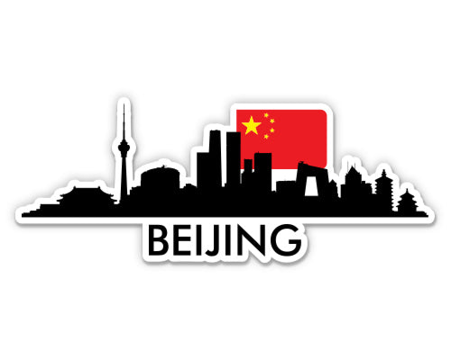 Beijing China Skyline Sticker