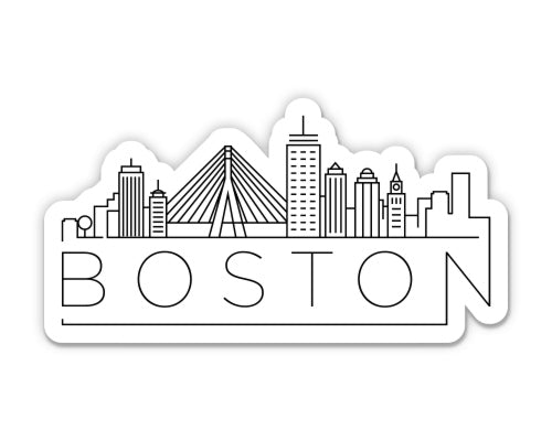 Boston Massachusetts City Skyline Sticker