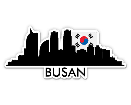 Busan South Korea Skyline Sticker