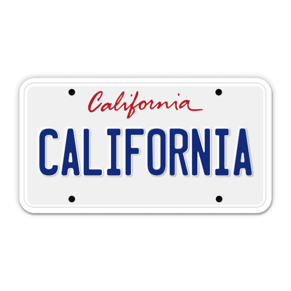 California License Plate Style Sticker
