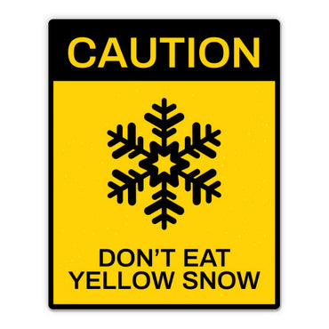 caution ski sticker don't eat yellow snow