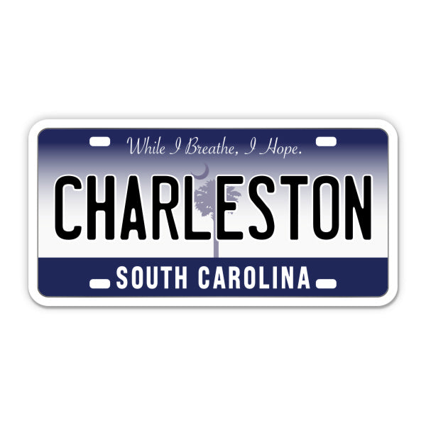 Charleston South Carolina License Plate Style Sticker