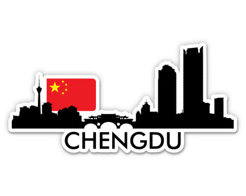 Chengdu China Skyline Sticker