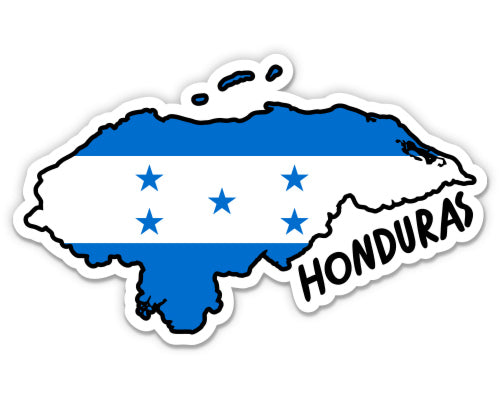 Honduras Map with Flag Sticker