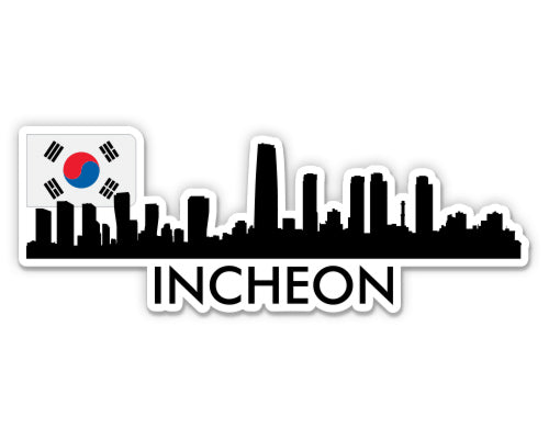 Incheon South Korea Skyline Sticker