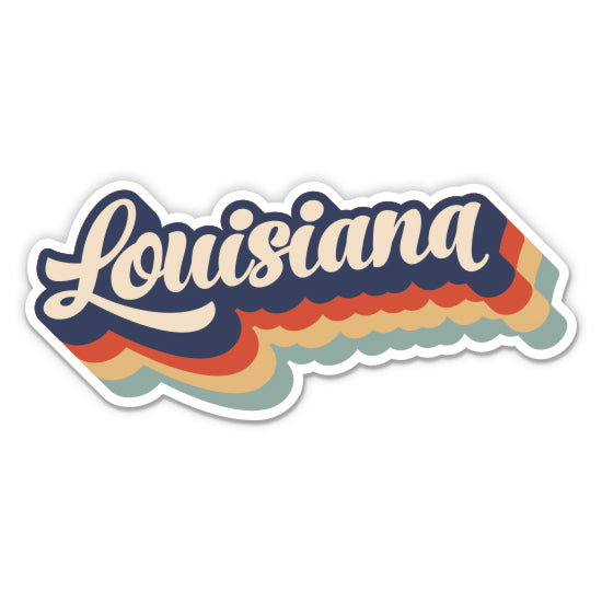Louisiana Retro Letters Style Sticker