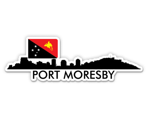 Port Moresby Papua New Guinea Skyline Sticker