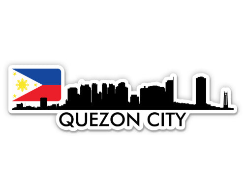 Quezon City Philippines Skyline Sticker