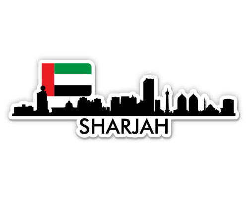 Sharjan UAE United Arab Emirates Skyline Sticker