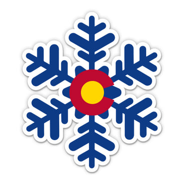Colorado flag snowflake sticker