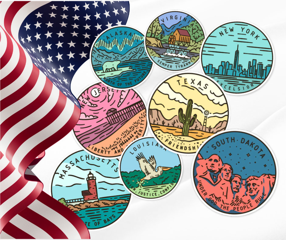 State Motto Stickers
