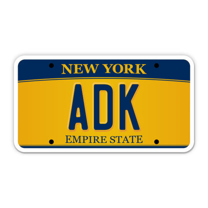 ADK Adirondacks License Plate Style Sticker