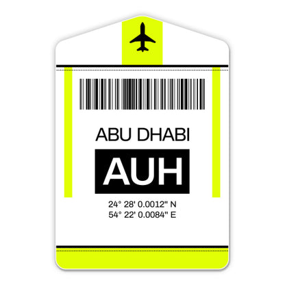 Abu Dhabi Airport Code AUH Luggage Tag Style Sticker