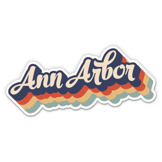 Ann Arbor Michigan Retro Sticker