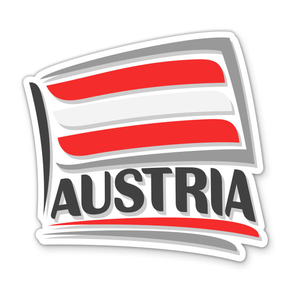 Austria Travel with Flag Sticker