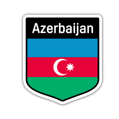 Azerbaijan Flag Shield Sticker