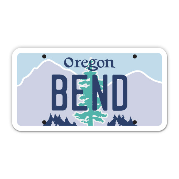 Bend Oregon License Plate Style Sticker