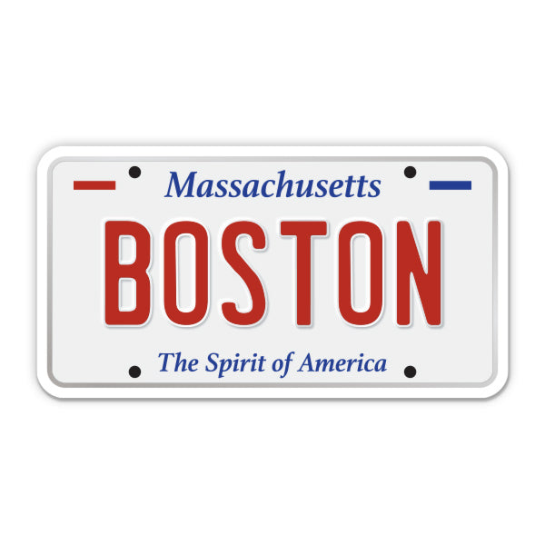 Boston License Plate Style Sticker