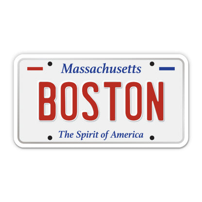 Boston License Plate Style Sticker