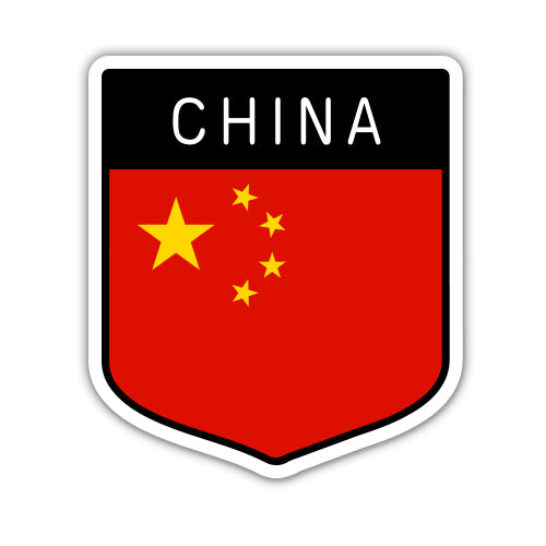 China Flag Shield Sticker
