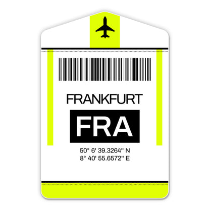 Frankfurt Airport Code FRA Luggage Tag Style Sticker
