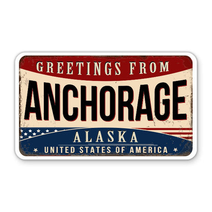 Greetings From Anchorage Alaska Sticker