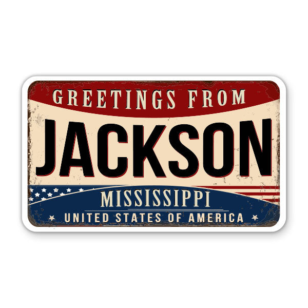 Greetings From Jackson Mississippi Sticker