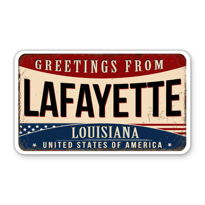 Greetings From Lafayette Louisiana Sticker