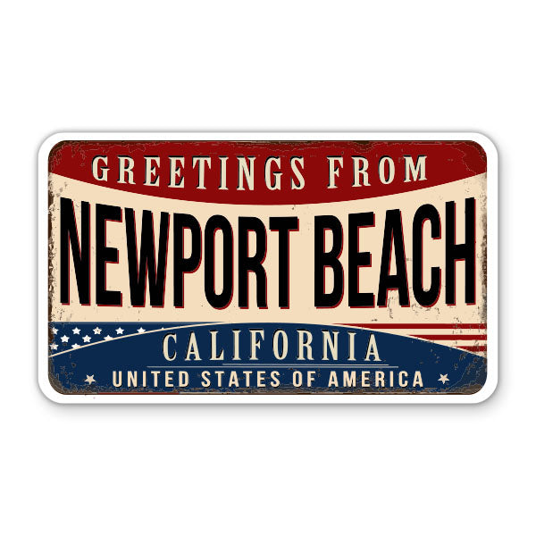 Greetings From Newport Beach California Sticker