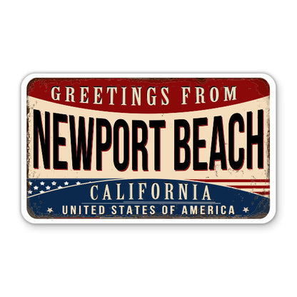 Greetings From Newport Beach California Sticker