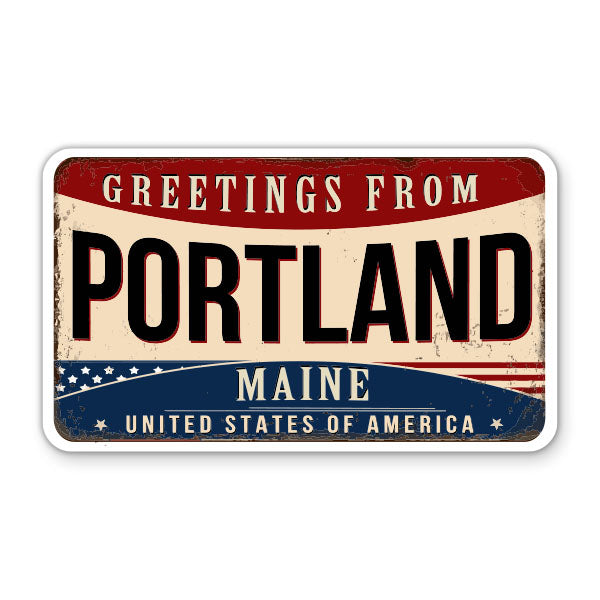 Greetings From Portland Maine Sticker