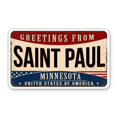 Greetings From Saint Paul Minnesota Sticker