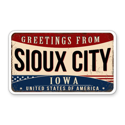 Greetings From Sioux City Iowa Sticker